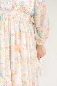 Pink Floral Midi Dress