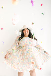 Pink Floral Midi Dress