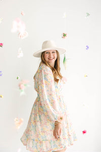 Pink Floral Midi Dress