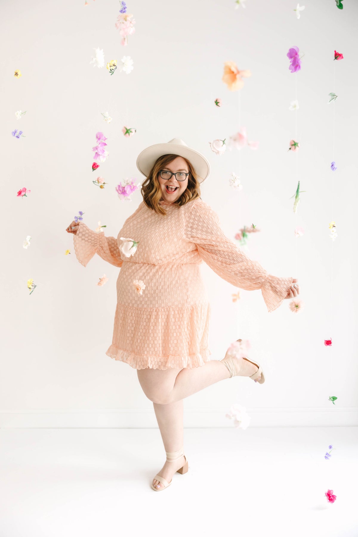Accordion Pleated Lace Dress