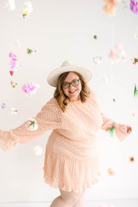 Accordion Pleated Lace Dress