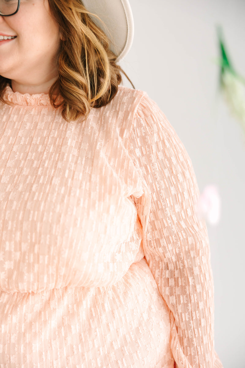 Accordion Pleated Lace Dress