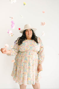 Pink Floral Midi Dress