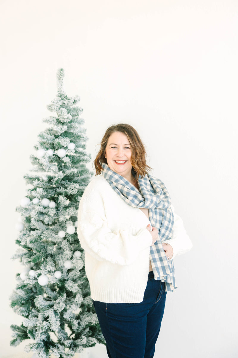 Blue Gingham Scarf