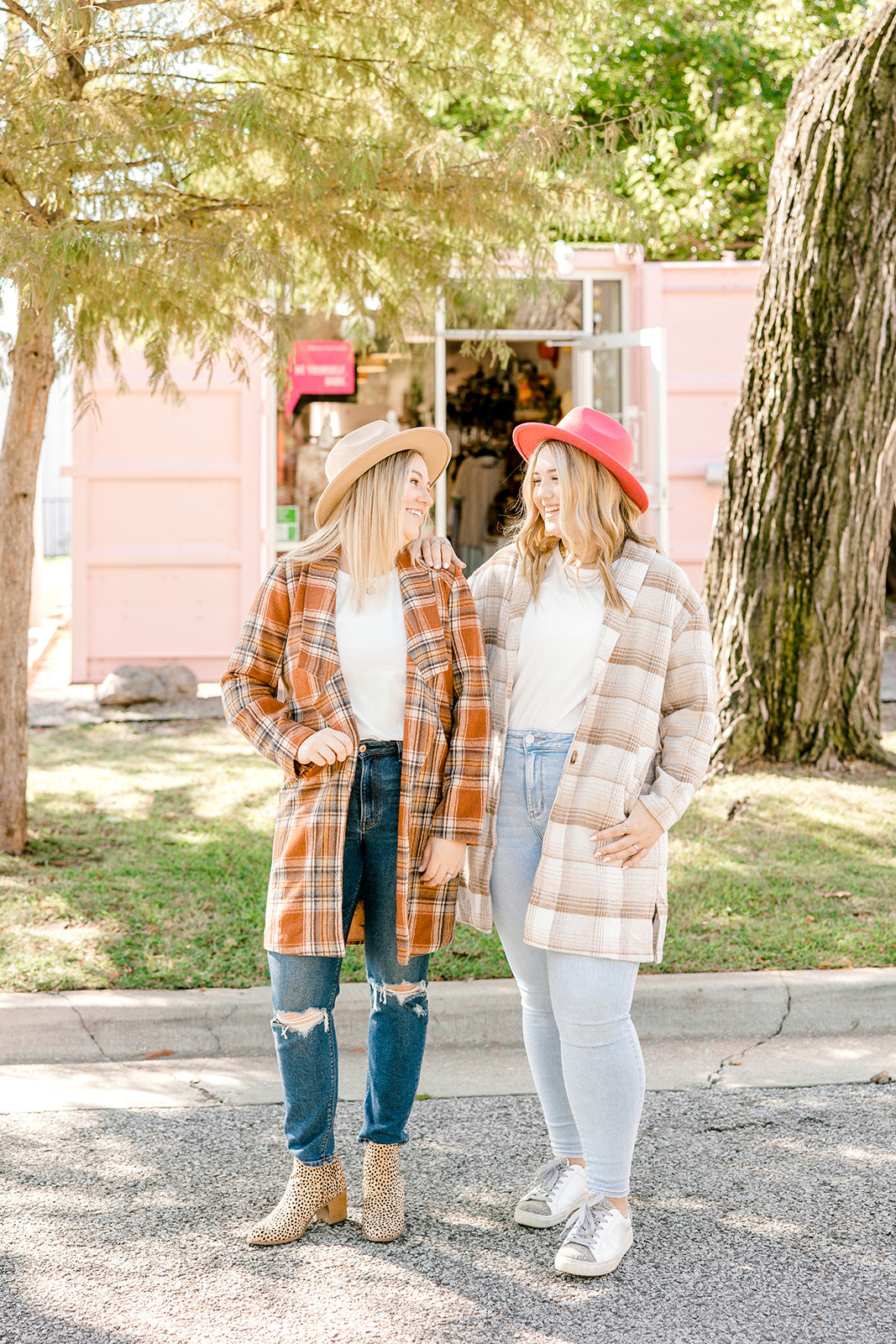 Taupe Plaid Coat