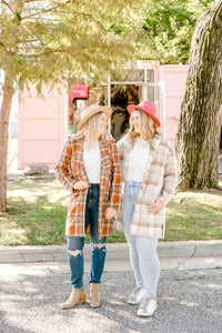 Taupe Plaid Coat