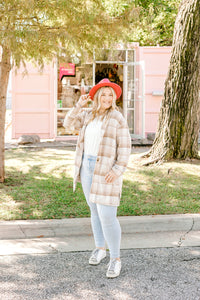 Taupe Plaid Coat