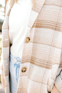 Taupe Plaid Coat