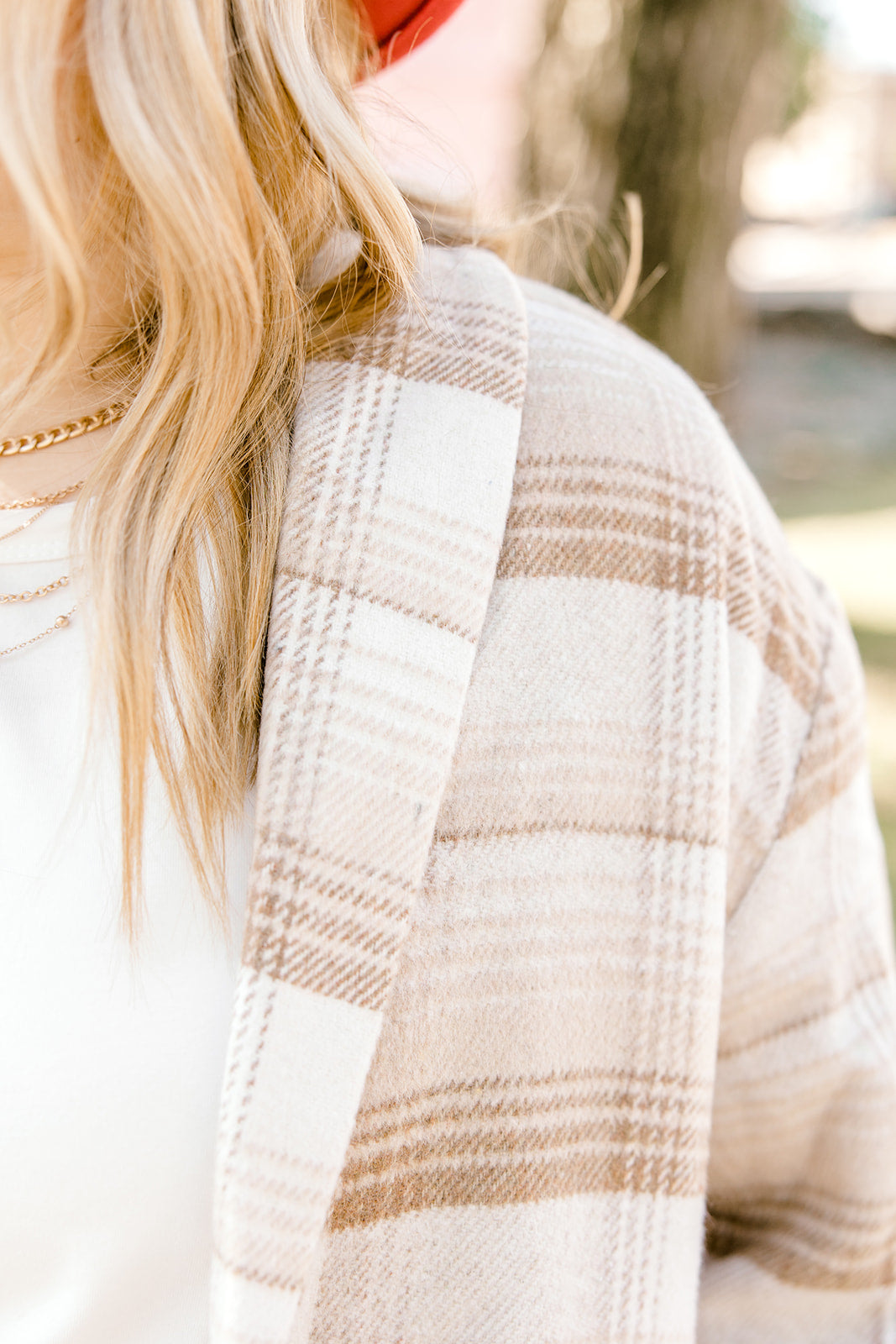 Taupe Plaid Coat