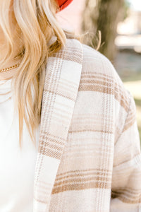 Taupe Plaid Coat
