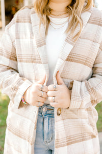 Taupe Plaid Coat