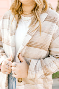 Taupe Plaid Coat
