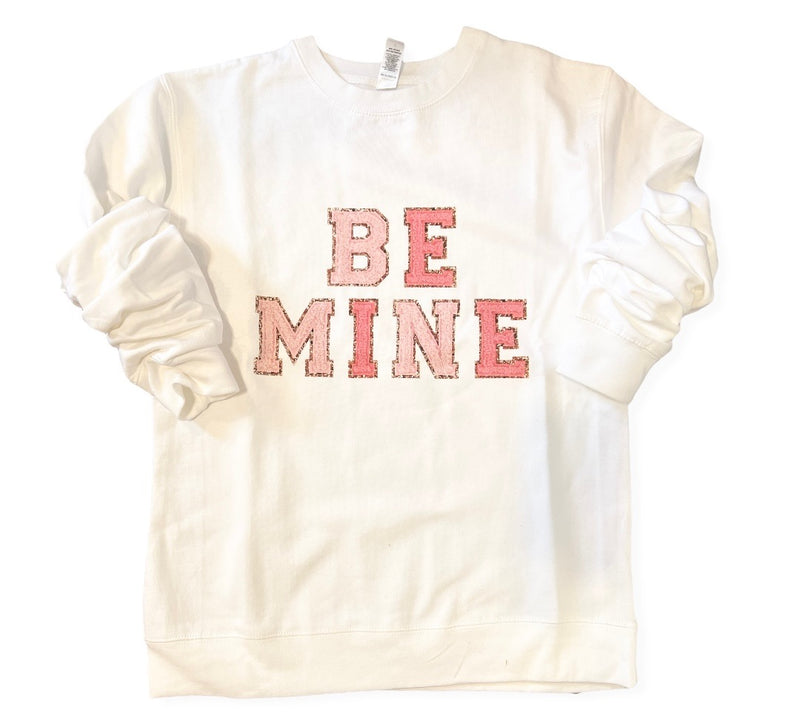 Be Mine Faux Patch Letter Sweatshirt