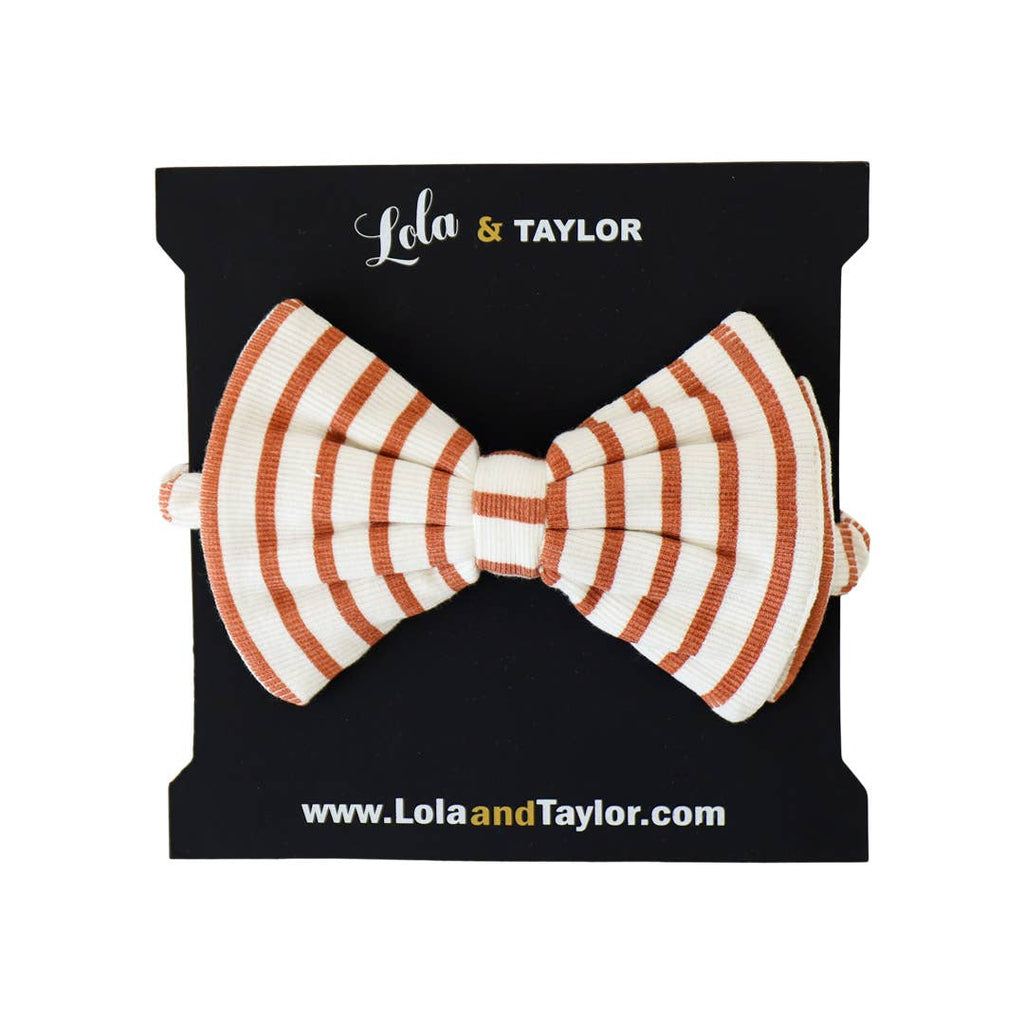 Terracotta Stripe Bow Headband