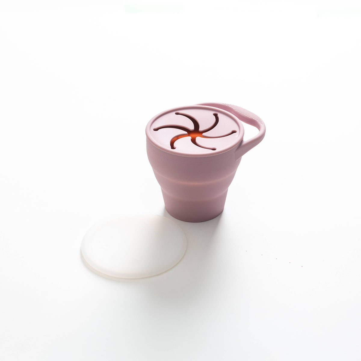 Pale Mauve Lidded Silicone Snack Cup
