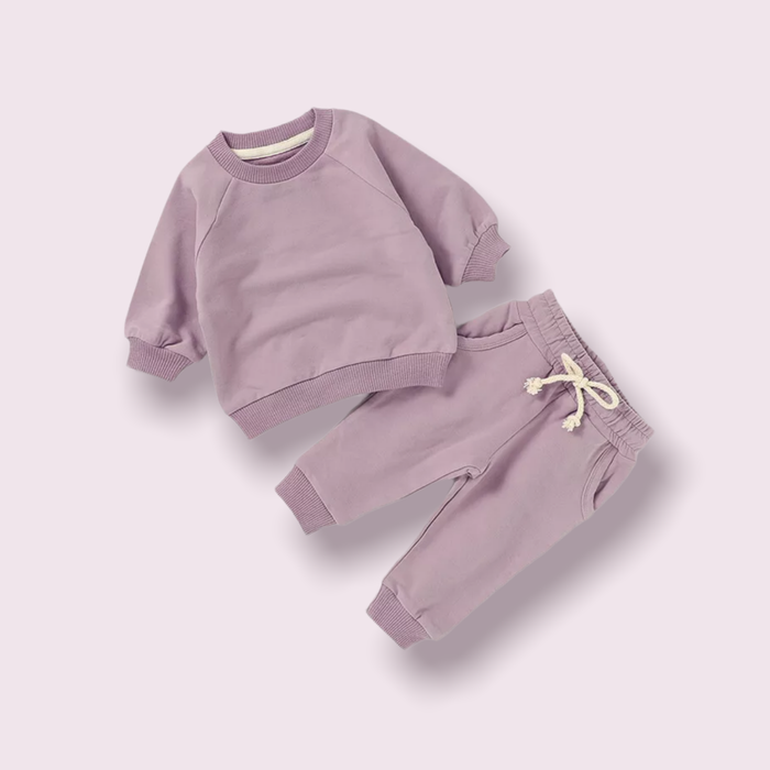 Lilac Sweatshirt + Pants Set